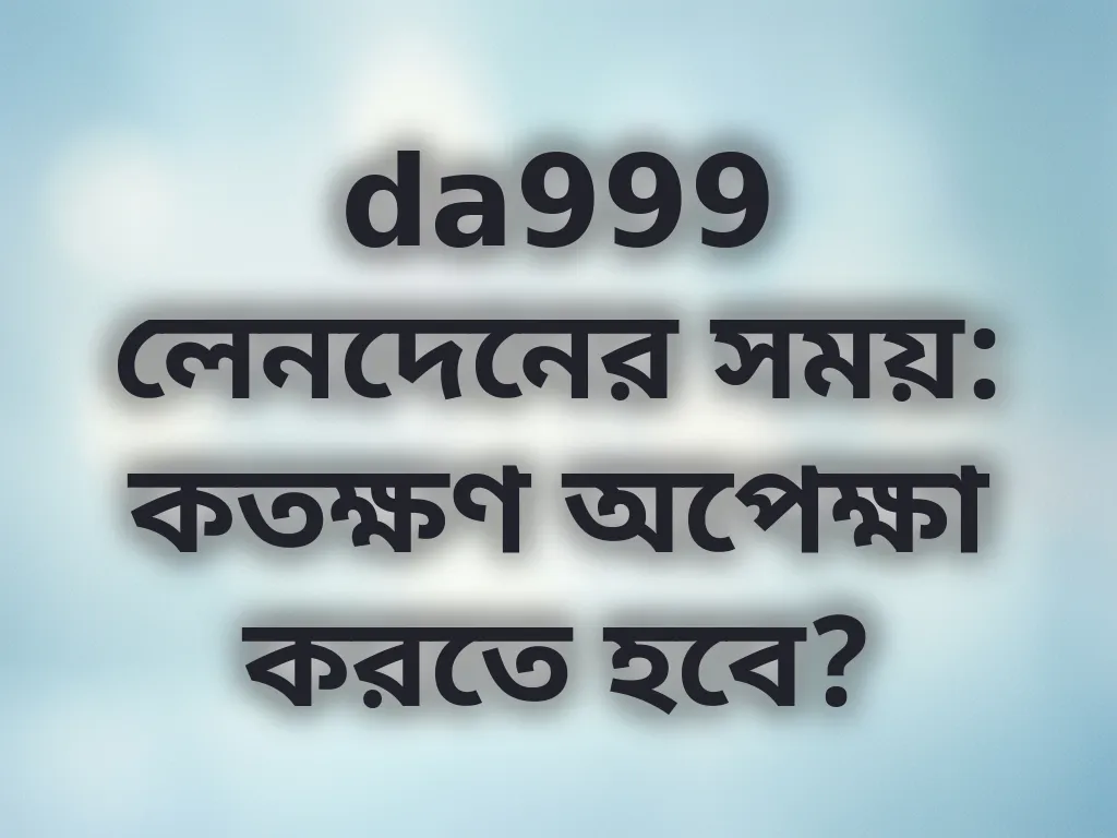 da999 লেনদেনের সময়